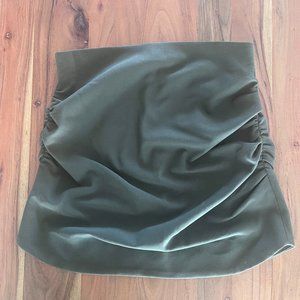 Zara Khaki Army Green Gathered Mini Skirt